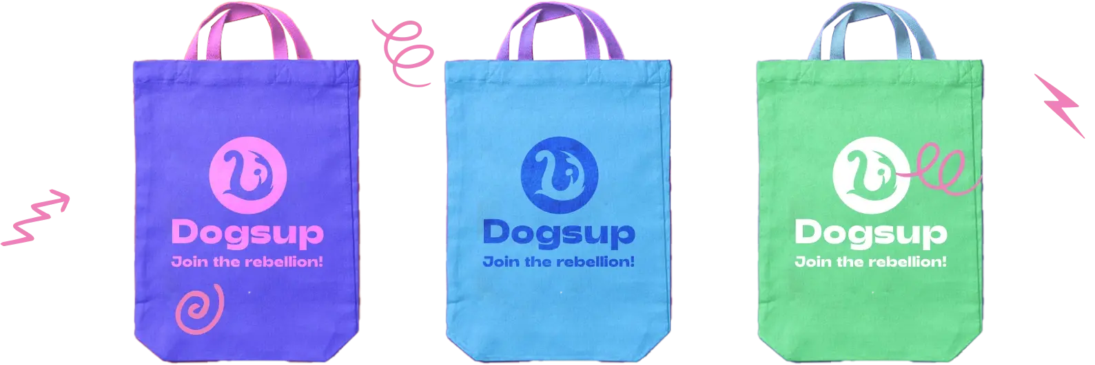 Dogsup branded tote bags
