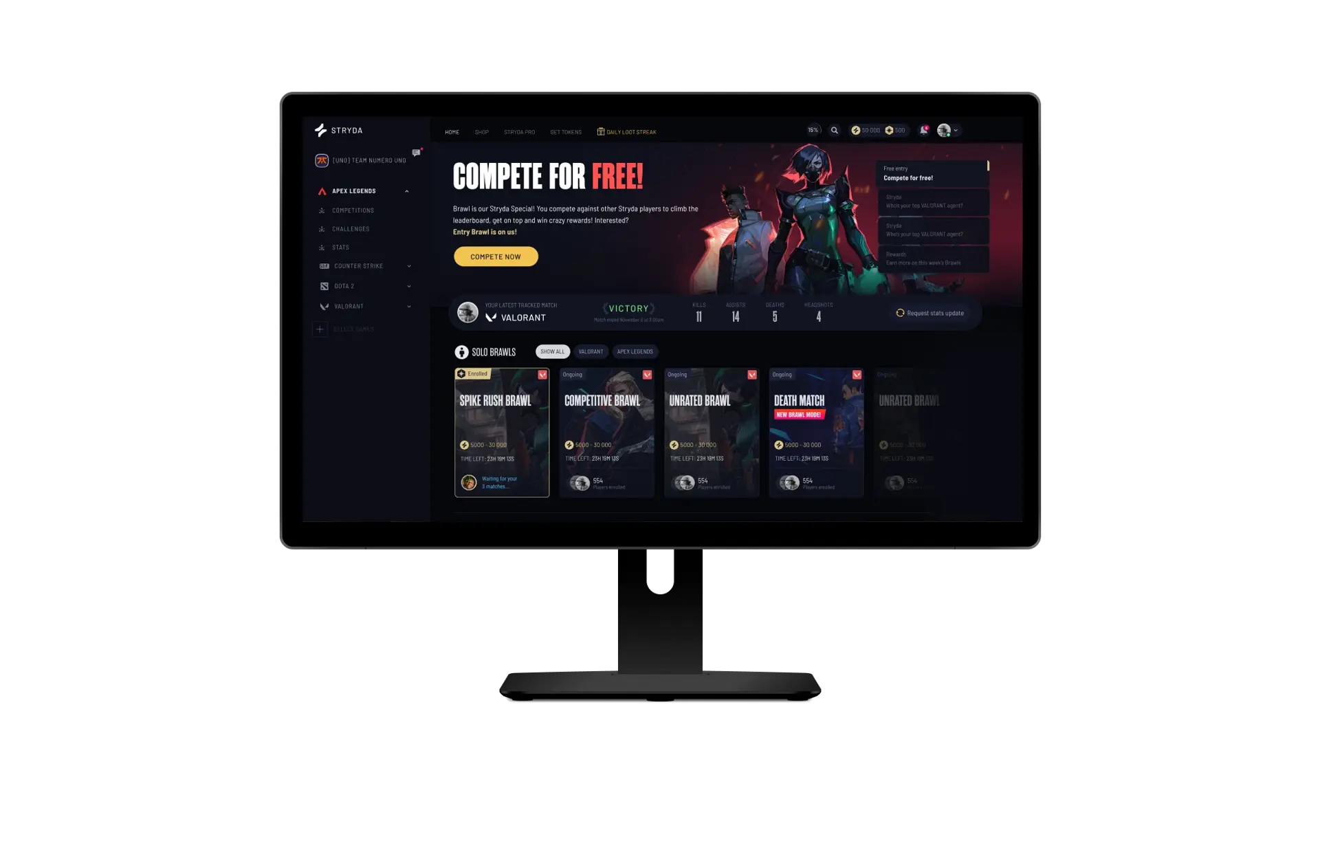 Stryda platform mockup