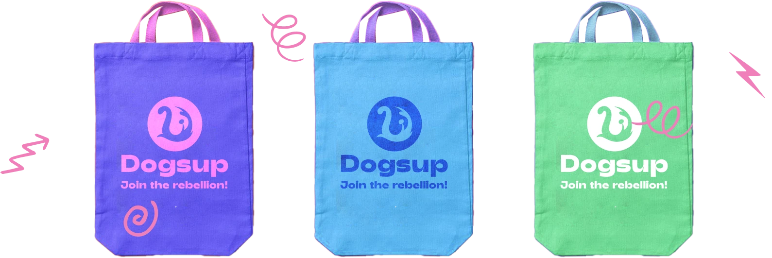 Dogsup branded tote bags
