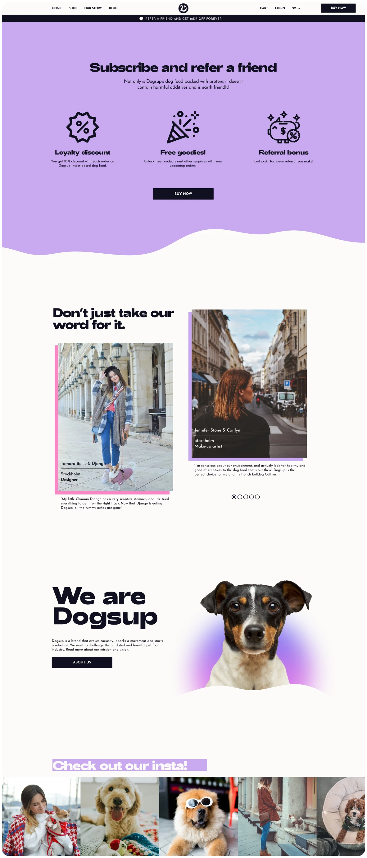 Dogsup website pages