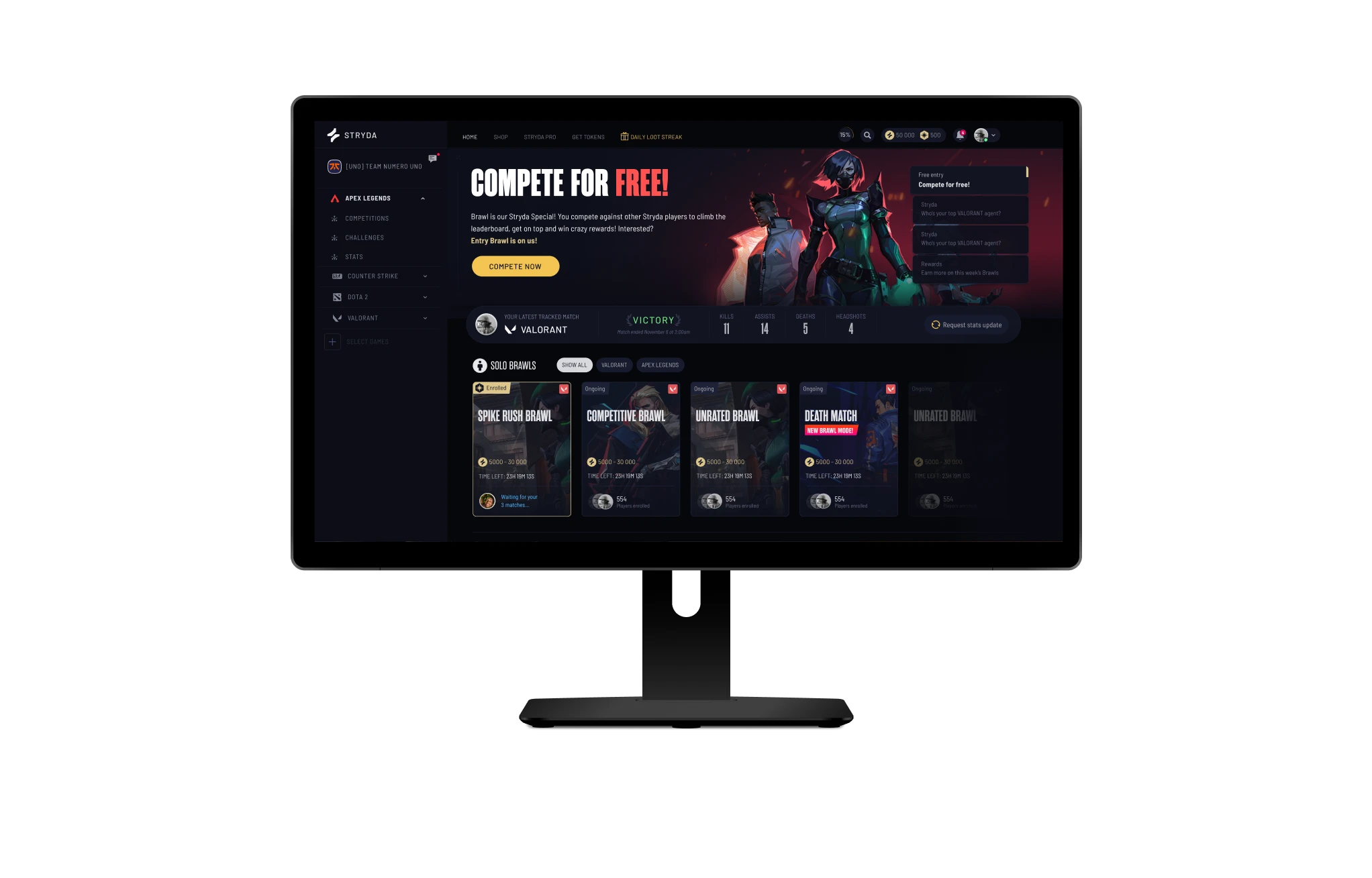 Stryda platform mockup