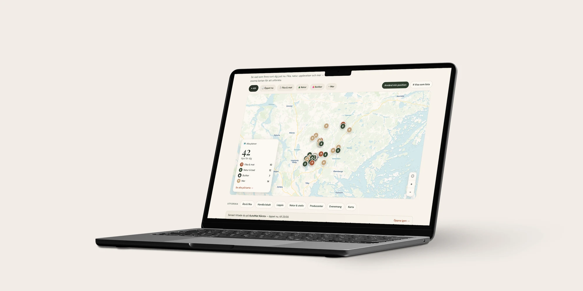 Upptäck Vallentuna på laptop